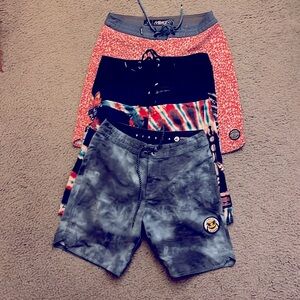 Bundle of boys swim trunks. Vissla-Rip Curl-Volcom-Oneil